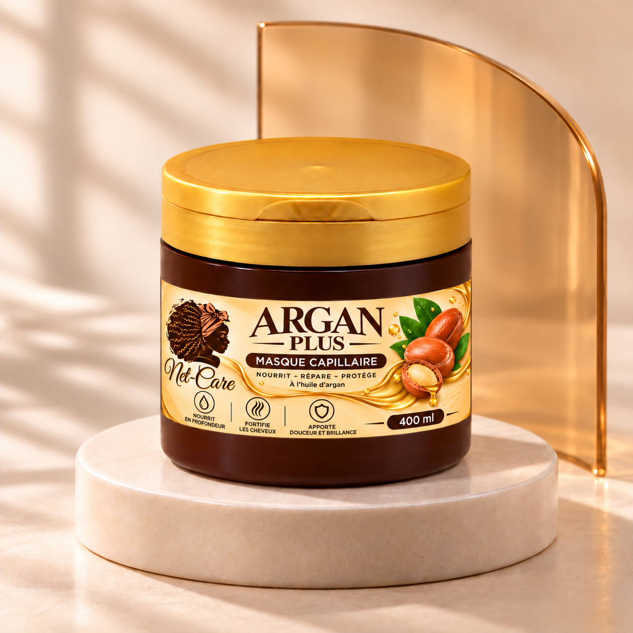 Masque capillaire Argan Plus Net-Care 400 ml avec nouvelle étiquette